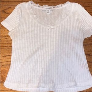 White Lacey Crop Top